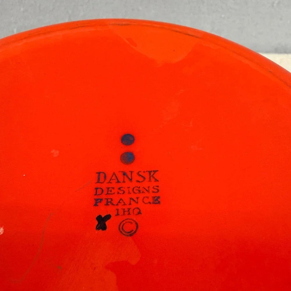 Vintage Dansk Kobenstyle Red Enamel Mixing Bowl France IHQ Jens Quistgaard 7.5
